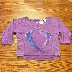 NWT So Purple Heart v-neck Pullover Sweatshirt Top Size Juniors XS